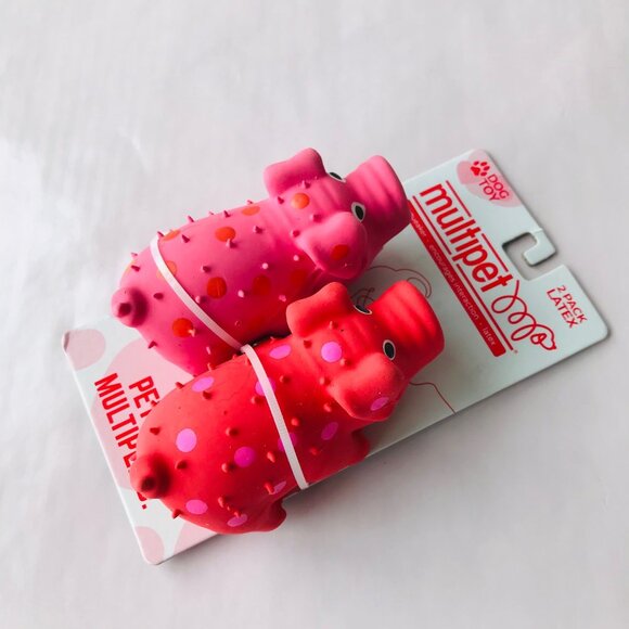 Multipet Mini Pig Latex  Squeak Dog Toy  With Squeaker Pink - Picture 6 of 6